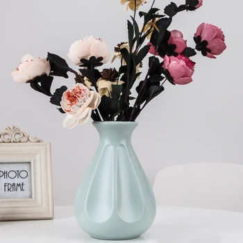 Plastikowy Wazon Różowa Imitacja Ceramiczne Nowoczesne Wazony Na Kwiaty Ozdoba Salonu Domowe Scandinavian Dekoracja Ozdoba Kwiatowa Kompozycja