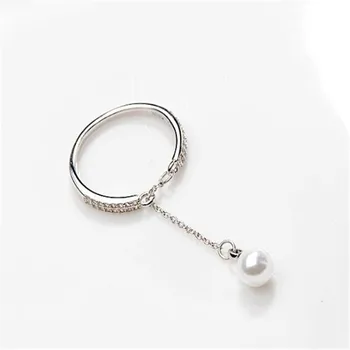 Prosty Elegancki Design Kolor Srebrny Pierścień Dla Kobiet Kryształ Palec Pierścień Urok Damskie Biżuteria Akcesoria