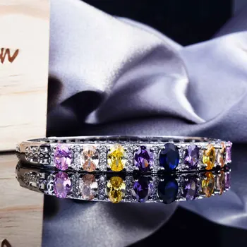 QTT Damska Moda na Kolorowe Bransoletki Koreański Wydrążone Biżuteria z Pokryciem Diamentowym Pudełko w Stylu Retro Bransoletka