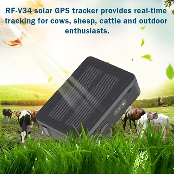 RF-V34 Wodoodporny Słoneczny GPS Tracker 9000 mah Moc Owce Krowy Bydło GSM WiFi Śledzenie Alarmu Głosowego SOS Darmowa Platforma