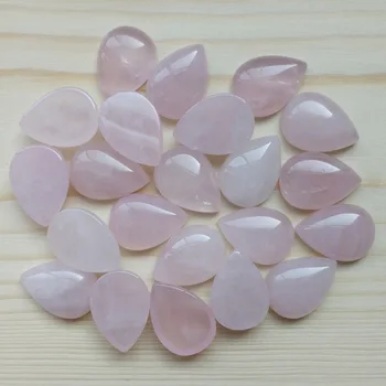 Sprzedaż hurtowa 13x18 mm różowy kryształ naturalny kamień w kształcie kropli koraliki BEZ OTWORU KABOSZON 50 szt., akcesoria biżuteria Darmowa wysyłka