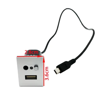 Srebrny Adapter USB Wejście AUX Mini Kabel USB, Slot Interfejs Przyciskowy Przełącznik Ford Focus 2 mk2 2009 2010 2011