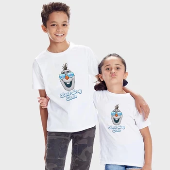 T-shirt z Nadrukiem Mrożone Olaf, Letnia Meble dla dzieci t-Shirt w stylu hip-hop z Krótkim Rękawem, na co dzień Uniwersalna Odzież dla braci i Sióstr, te Same Bluzki, Odzież Dziecięca