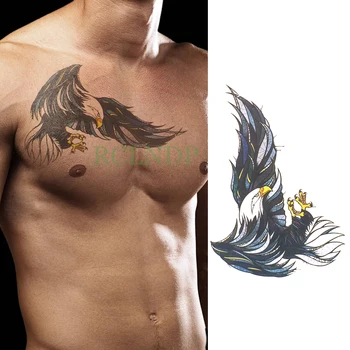 Wodoodporna Tymczasowy Tatuaż Naklejka król lew żółte włosy, duże zwierzę tatuaż kolor fałszywy tatuaż flash tatuaż wzory dla mężczyzn kobiet dziecko
