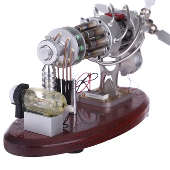 Wykonane na zamówienie 16-Cylindrowa, Model generatora silnika Stirlinga z Cyfrowym Wyświetlaczem napięcia i diody Led dla Zabawek Dla Dzieci