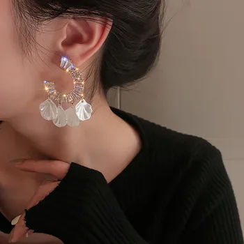 YAMEGA Cyrkonia Kryształ Kolczyki-Pierścienie Okrągłe Geometryczne Koreański Modne Kolczyki CC Dla Kobiet 2022 Luksusowe Spektakularne Biżuteria