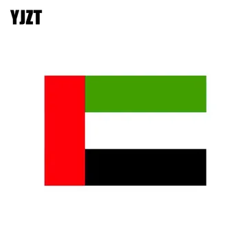 YJZT 11,1 cm * 7,5 cm akcesoria Samochodowe zjednoczone EMIRATY Arabskie Flaga Samochodowa Naklejki na Okna, Naklejki 6-0791
