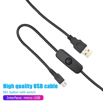 Ładowarka USB-Micro USB Kabel zasilania Kabel z przełącznikiem on / off dla Raspberry Pi Zalecane źródło zasilania nie mniej niż 700 ma