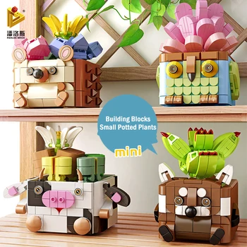 ПАНЛОС Kaktus Soczyste Bloki Dekoracji Domu Ogrodu Rośliny DIY Bonsai Klocki dla Dzieci Zabawki Prezenty Świąteczne